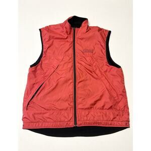 Polo Sport Vest Mens Large Red Black Fleece Reversible Zip Ralph Lauren Jacket
